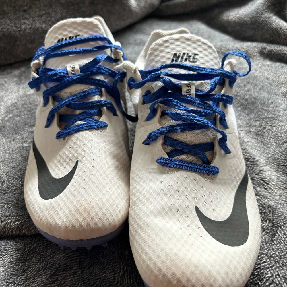 Nike White and Blue Athletic Track & Field Sprinting Shoes • Men’s size 9.5